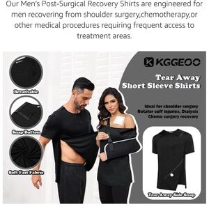 Blue Tear Away Short Sleeve Shirt worn 5 times post op.Easy care. Washable Blue